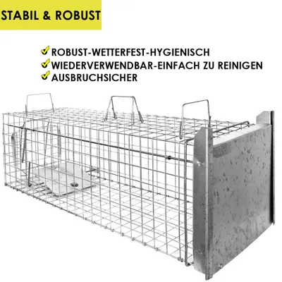 Zdjęcie produktu dla Żywa pułapka na kuny żywy ogród szop królik obrona przenieś pułapkę kuna dom wydra akcesoria wyrzuć strych 102 x 34 x 34 Stajnia Petigi