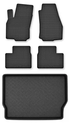 Productafbeelding van Rubberen automatten + kofferbakmat voor Opel Astra H 2003-2010 (hatchback) – 5-delig, zwart, op maat – Wielganizator Semi-Universal