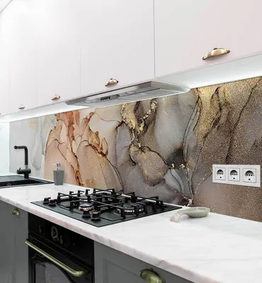 Produktbild von Küchenrückwand selbstklebend Marmor grau gold Spritzschutz Folie 400 x 60cm