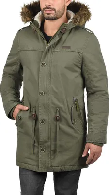 Produktbild von INDICODE IDPulsoor Herren Winterjacke Parka Mantel gefüttert mit Teddy-Futter Fellkapuze Pattentaschen Baumwollmischung Regular fit