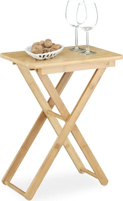 Immagine prodotto di Tavolino relaxdays pieghevole in legno di bambù rettangolare HBT piccolo multifunzionale