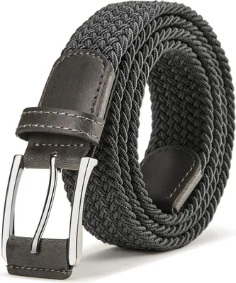 Produktbild von Flechtgürtel Herren Stretchgürtel 35mm 115cm Grigio Scuro