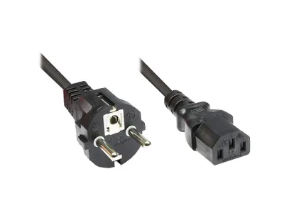 Produktbild von Netzkabel Schutzkontakt-Stecker gerade an Kaltgeräte-Buchse gerade, Typ F an C13, 1,5m, Good Connections®