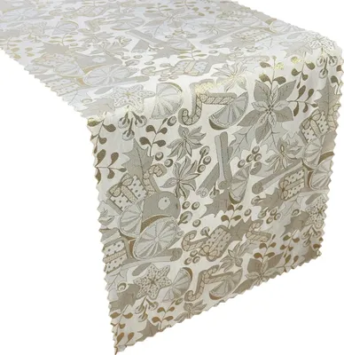 Produktbild von Zweiseitige Fleckenresistente Tischtuchläufer Z-3409 Golden 40x160 cm