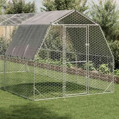 Immagine prodotto di Recinto per Polli con Tetto 2,5x6x2,25 m in Acciaio Zincato
