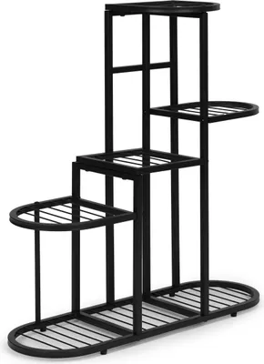 Produktbild von Blumenständer mit 5 Ablagen, 79,5 cm, Metall Schwarz