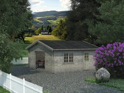 Produktbild von Einzelgarage Palmako Roger 27,7 m² ohne Tor 540 x 540 cm tauchgrundiert grau