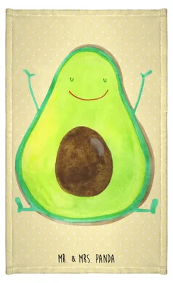 Produktbild von Mr. & Mrs. Panda Handtuch Avocado Glücklich - Gelb Pastell - Geschenk, Klein, Kleines, Frucht, Frotteetuch, Gästetuch, Baumwollhandtuch, Chaos, Freude