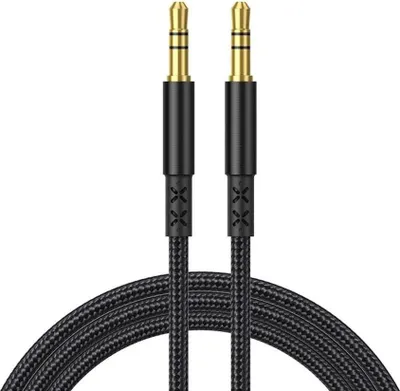 Image de Câble audio stéréo pour voiture AUX 2m - Noir