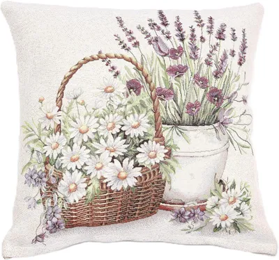Immagine prodotto di Custodia per cuscino, motivo a gobelino, lavanda, 45 x 45 cm, per la decorazione