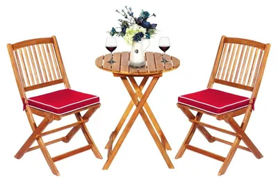 Image de Ensemble de table et chaises - Ensemble de table d'extérieur - Ensemble de table et chaises pour balcon - Ensemble de table - Mobilier de jardin - Pliable