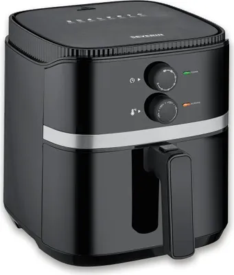 Produktbild von Severin Heißluftfritteuse, 5L, Heißluft Fryer gesundes Kochen, Fritteuse ohne Fett, antihaftbeschichteter Frittierkorb, 1500W, schwarz/silber, FR 2452 Heißluftfritteuse Airfryer Fritteuse Ohne Fett  Friteusse