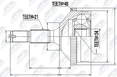 Produktbild von NTY Gelenksatz Antriebswelle Vorne Rechts Vorne Links passend für PEUGEOT 206 Schrägheck (2A/C) NPZ-PE-004