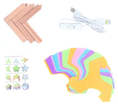 Produktbild von 20PCS DIY Puzzellampe - Farbenfrohe Tischlampe mit Holzsockel - B09KGRZ6JF