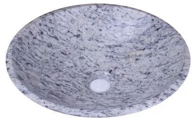 Zdjęcie produktu dla Umywalka nablatowa z naturalnego kamienia, średnica 34 cm, z odpływem