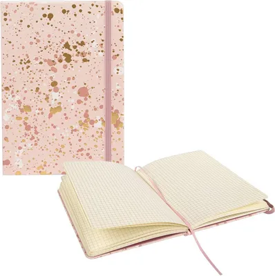 Produktbild von Notizbuch Sparkle rosé kariert 140 x 200 mm, 192 Seiten, 100 g,