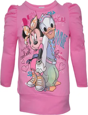 Produktbild von 73008 Disney Minnie Mouse Longshirt Mädchen Rosa Gr. 98 – Süßes Longshirt mit Minnie & Daisy Print