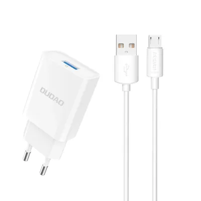 Produktbild von USB-A 2.1A Wandladegerät + USB-A - MicroUSB-Kabel - weiß
