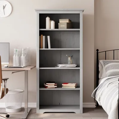 Immagine prodotto di Maison Exclusive - Libreria a 5 scomparti BODO, grigio, 82x40x173 cm, realizzata in legno massello di pino