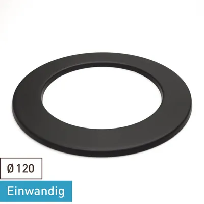 Produktbild von Raik Basic Wandrosette 120mm schwarz 3cm für Rauchrohr / Ofenrohr