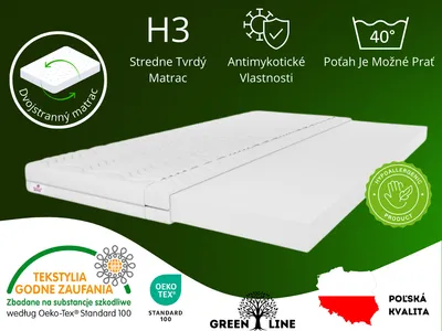 Produktbild von Vrchný matrac TOP3, rozmer vrchného matraca: 120x200x3, vrátane poťahu. Poťah, farba matraca: biela, stredne tvrdý: H3