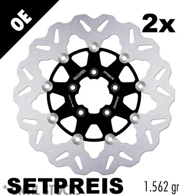 Immagine prodotto di Set disco freno Galfer 2x DF835CW WAVE® con omologazione ECE R90, flottante anteriore 300x5 mm compatibile con Harley Davidson CVO Limited FLHTKSE Street Glide FLHXSE FLTR Road Sportster Custom anno di costruzione 2004 - 2024