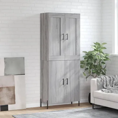 Produktbild von The Living Store Highboard Grau Sonoma 69,5x34x180 cm Holzwerkstoff