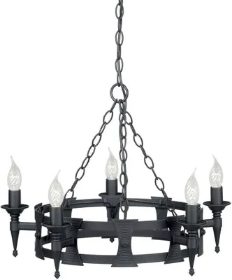 Produktbild von Elstead Saxon Kronleuchter E14 5-fach Schwarz, UK