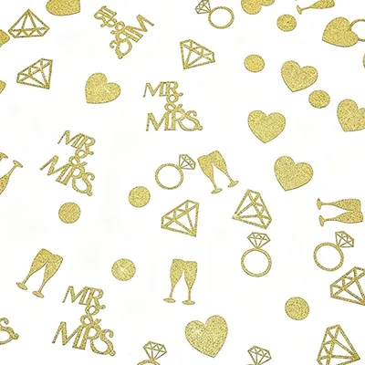 Image de Confettis décoratifs "Mr & Mrs" - Décoration de table pour mariages et fiançailles - 200 pièces