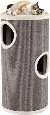 Imagen del producto de Caseta para gatos, 70 cm, con 3 escondites, color gris