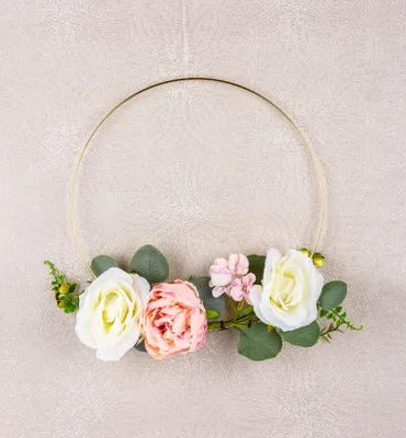 Immagine prodotto di Decorazione sospesa, 25 cm, fiori, anello dorato