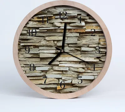 Produktbild von Holzuhr 30fi cm wanduhr - Runde Steine