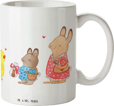 Produktbild von Mr. & Mrs. Panda Mehrwegbecher Ostern Geschenke - Weiß - Geschenk, Küken, Frühling, Osterhase, Ostergrüße, Hase, Trinklernbecher, Haferl, Pott, Kinderbecher