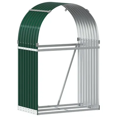 Produktbild von vidaXL Kaminholzunterstand Grün 80x45x120 cm Verzinkter Stahl