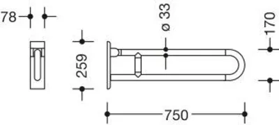 Produktbild von HEWI 801.50B240 99 Stützklappgriff Ser 801, matt,