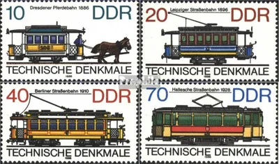 Produktbild von Briefmarken DDR 1986 Mi 3015-3018 (kompl.Ausgabe) postfrisch Technische Denkmale (III): Historische Straßenbahn