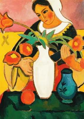 Produktbild von Kunstkarte August Macke "Die Lautenspielerin"