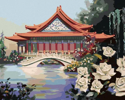 Produktbild von Zuty - Malen nach Zahlen - CHINESISCHE ROSE AM HAUS (D. RUSTY RUST), 40x50 cm, ohne Keilrahmen