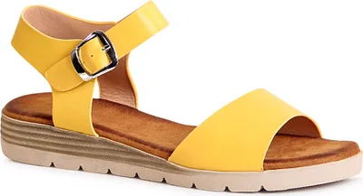 Produktbild von topschuhe24 1822 Damen Riemchen Sandalen Sandaletten Plateau, Farbe:Gelb, Größe:36 EU