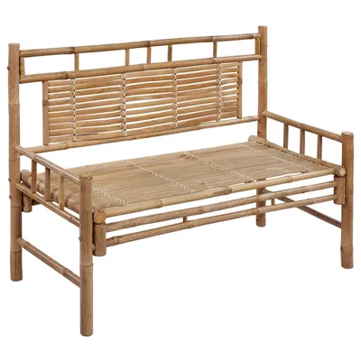 Image de Banc de jardin avec coussin 120 cm Bambou