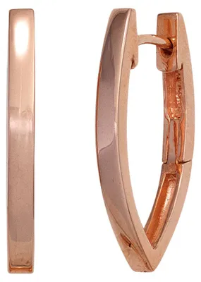 Produktbild von Paar Ohrringe Creolen spitzoval 24,6mm 925 Silber rotvergoldet glänzend Damen