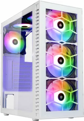 Produktbild von Kolink OBSERVATORY HF GLASS WHITE ARGB, Midi Tower, PC, Weiß, ATX, micro ATX, Mini-ITX, Metall, Gehärtetes Glas, Multi