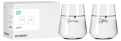 Produktbild von Ritzenhoff Sprüche Wasserglas Oma + Opa 2er Set 510 ml Kristallglas