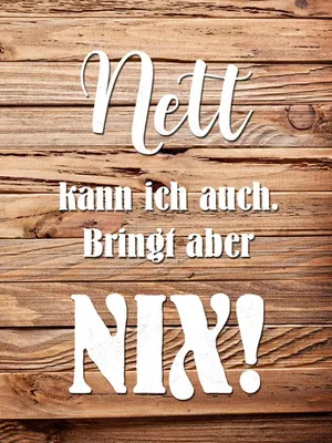 Produktbild von vianmo Holzschild 40x30 cm Nett kann ich auch bringt nix