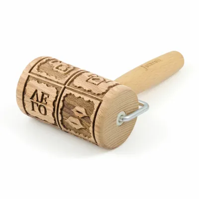 Produktbild von Folkroll Teigrolle Love Message, mini, 9.5 cm, Nudelholz, Prägerolle, Muster, Motiv, Rolle, Buchenholz, 334096