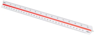 Produktbild von Linex 314 Dreikantmaßstab mit farbiger Hohlkehle 30 cm, Teilung 1:500:1000:1250: