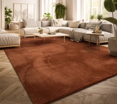 Produktbild von TT Home Teppich Wohnzimmer Kurzflor Anti-Rutsch Rückseite Einfarbiges Design Waschbar  Größe 140x200 cm