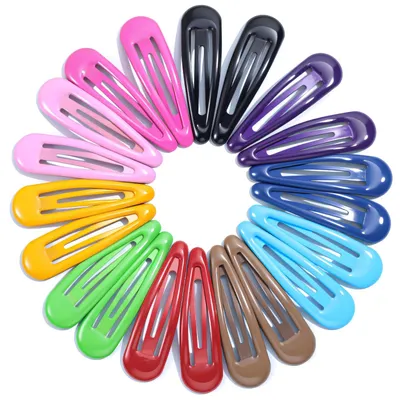 Produktbild von 20 Haarspangen für Mädchen, Haarspangen zum Anklicken, nahtlose Haarspangen, Haarklammern aus Metall, bunte Wassertropfen für dickes und feines Haar, Haarstyling