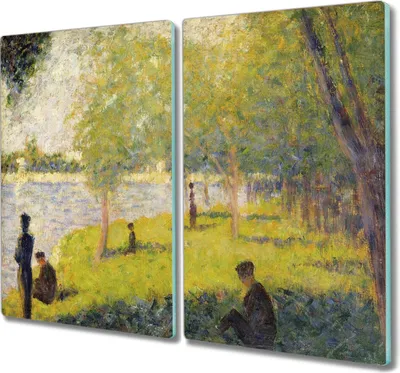 Produktbild von Coloray Herdabdeckplatte 2x30x52 cm Schneidebrett Kochplattenabdeckung Küchenbrett Hackbrett - Lebenmalerei Baum