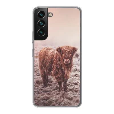 Produktbild von MuchoWow® Handyhülle Schutzhülle Hülle für Samsung Galaxy S22 Plus Schottische Highlander - Schnee - Sonne Silikon Softcase Handy Hülle - Schutzabdeckung
